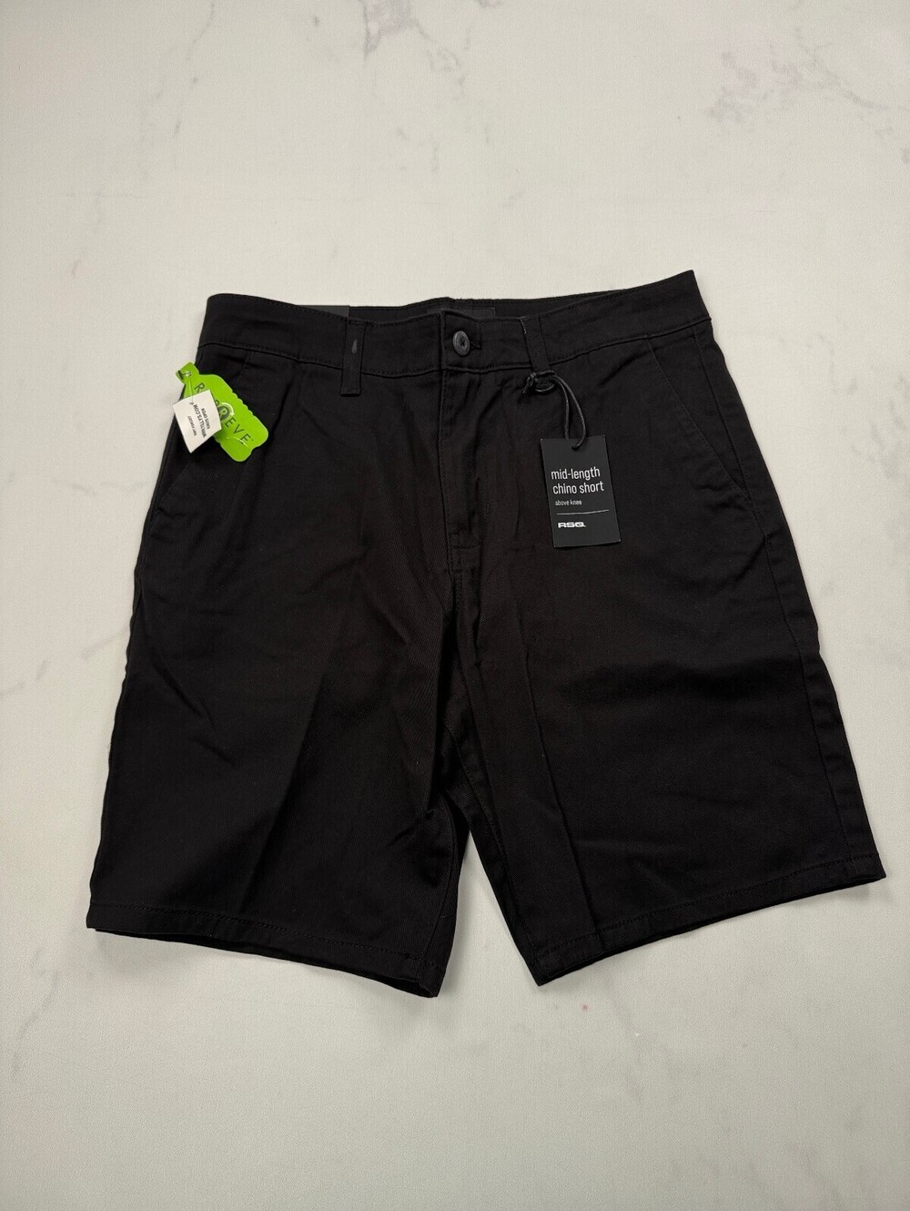 RSQ Mid-Length Chino Shorts Black Contemporary Tailored - Mens 30